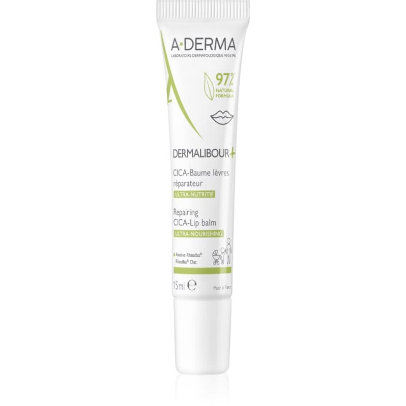 A-Derma Dermalibour+ Voedende Lippenbalsem met Hydraterende Werking 15 ml