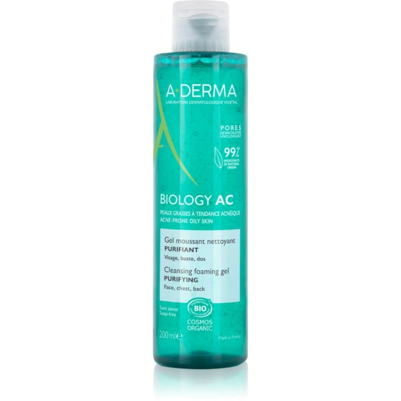 A-Derma Biology AC Reinigende Schuim Gel voor Gemengde en Vette Huid 200 ml