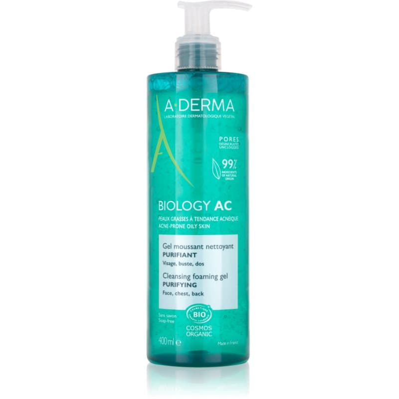 A-Derma Biology AC Reinigende Schuim Gel voor Gemengde en Vette Huid 400 ml