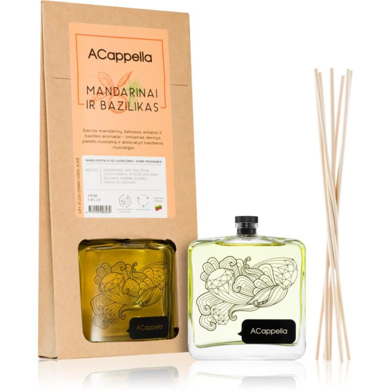 ACappella Mandarin and Basil aroma diffuser met vulling 100 ml