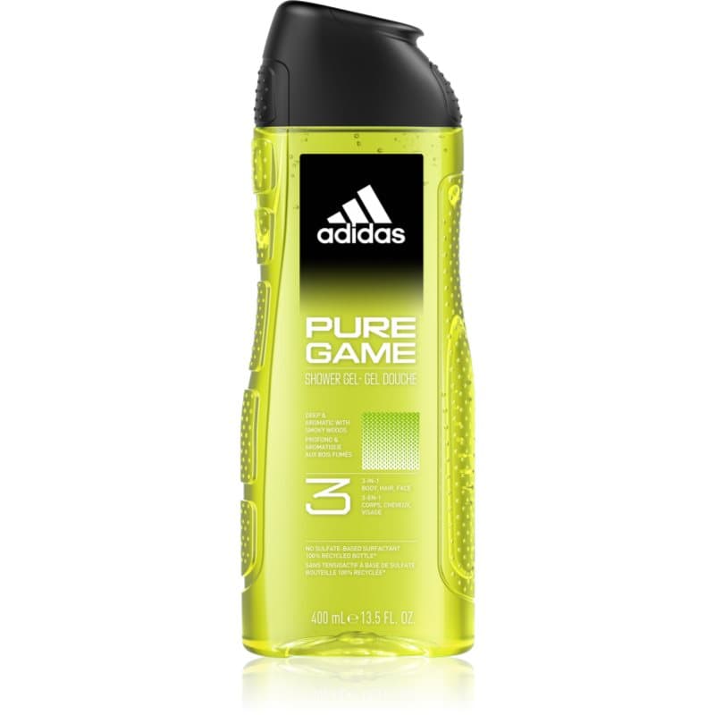 Adidas Pure Game Douchegel voor Gezicht, Lichaam en Haar 3in1 voor Mannen 400 ml