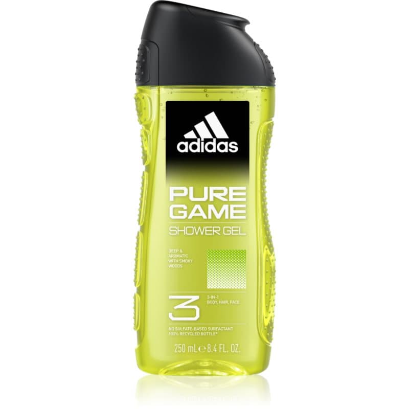 Adidas Pure Game Douchegel voor Gezicht, Lichaam en Haar 3in1 voor Mannen 250 ml