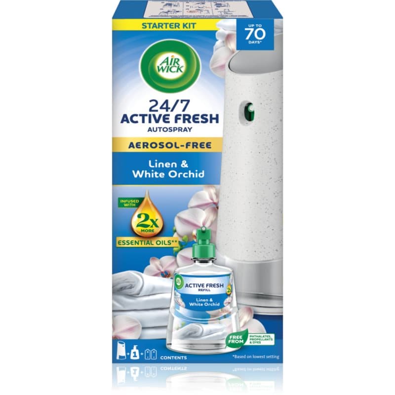 Air Wick Active Fresh Linen & White Orchid automatische luchtverfrisser met vullingen 228 ml