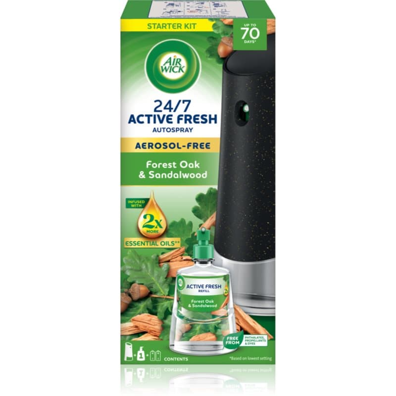 Air Wick Active Fresh Forest Oak & Sandalwood automatische luchtverfrisser met vullingen 228 ml