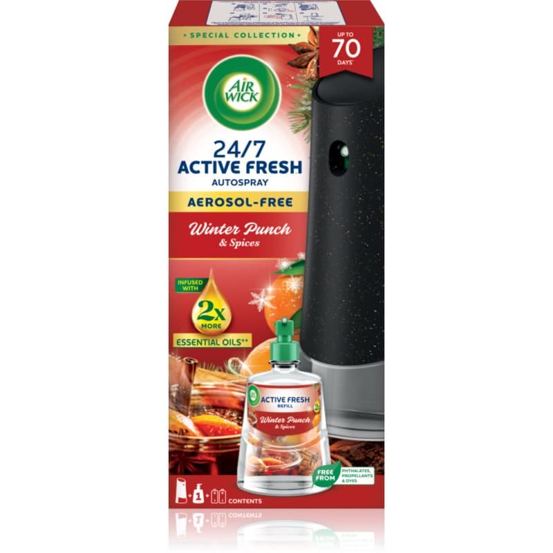 Air Wick Active Fresh Winter Punch & Spices automatische luchtverfrisser met vullingen 228 ml