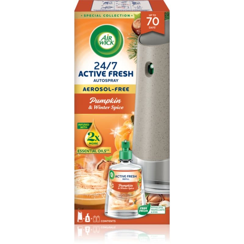 Air Wick Active Fresh Pumpkin & Winter Spice automatische luchtverfrisser met vullingen 228 ml