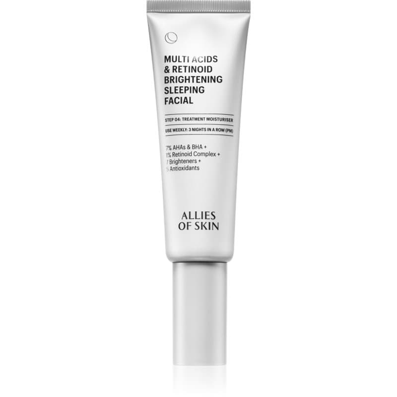 Allies of Skin Multi Acids & Retinoid Brightening Sleeping Facial Verhelderende Masker voor het Gezicht 48 ml