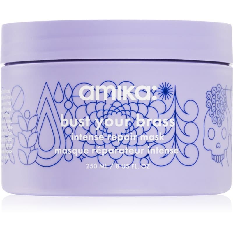 amika Bust Your Brass Cool Blonde Intensief Herstellende Masker voor Blond en Grijs Haar 250 ml