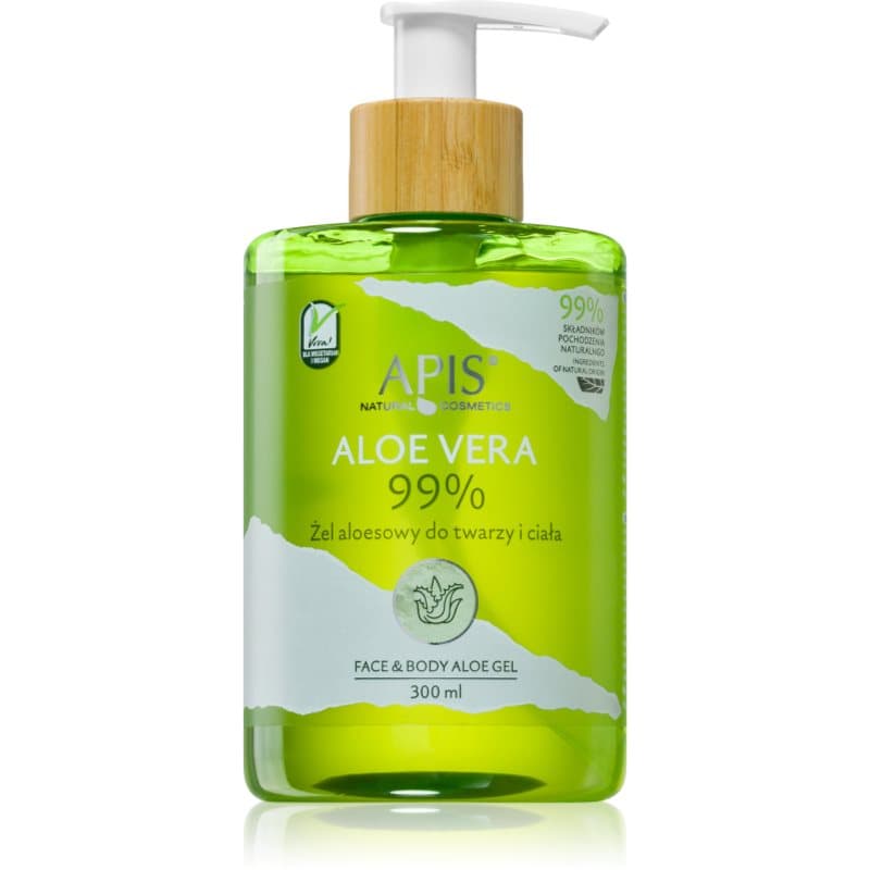 Apis Natural Cosmetics Aloe Vera intense vochtinbrengende gel voor Gezicht, Lichaam en Haar 300 ml