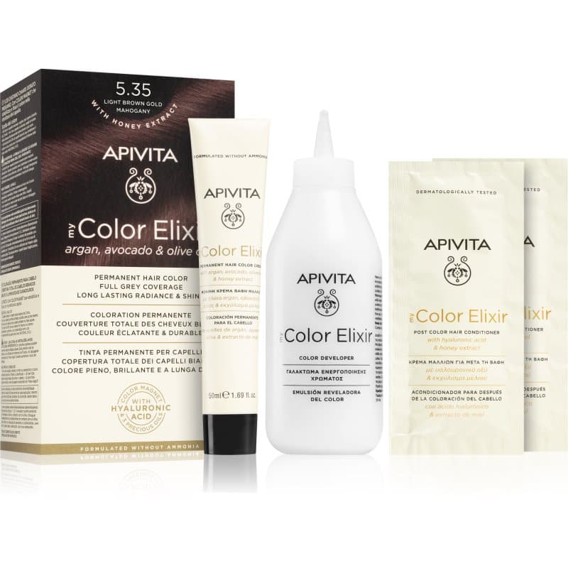 Apivita My Color Elixir Haarkleuring zonder Ammoniak Tint 5.35 Light Brown Gold Mahogany 1 st