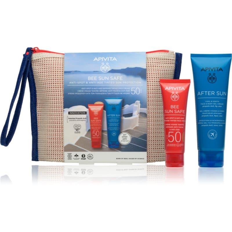Apivita Bee Sun Safe Anti-spot & Anti-age Tinted Sun Protection set voor het Zonnen