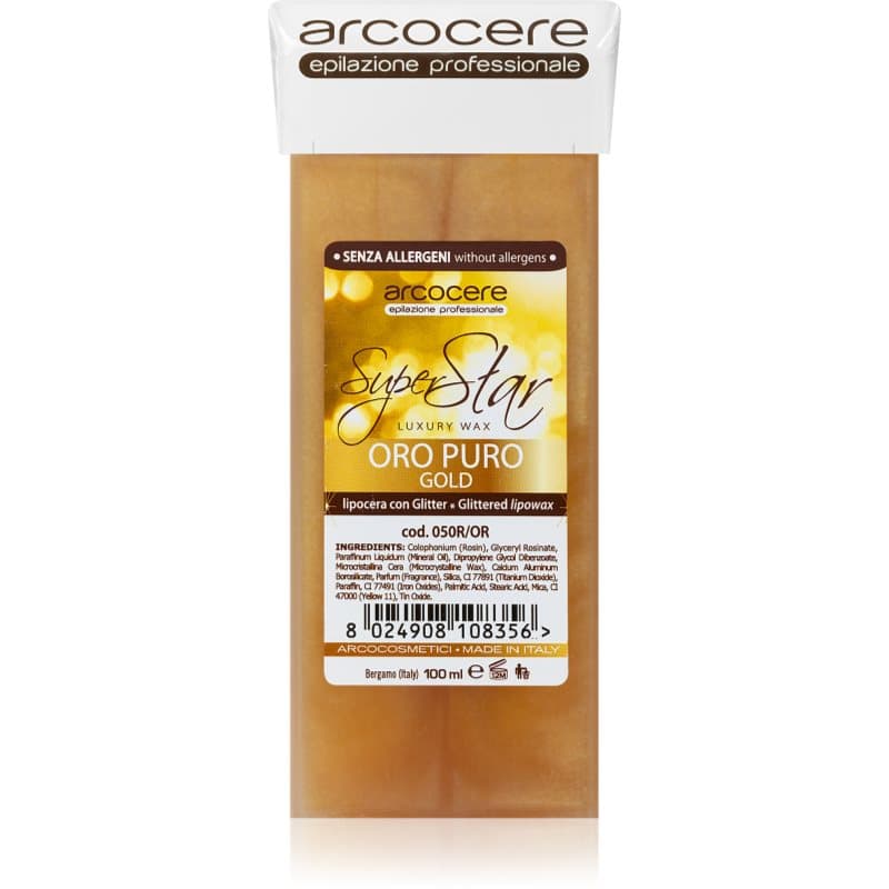 Arcocere Professional Wax Oro Puro Gold Haarverwijderingswax met Glitters Vervangende Vulling 100 ml