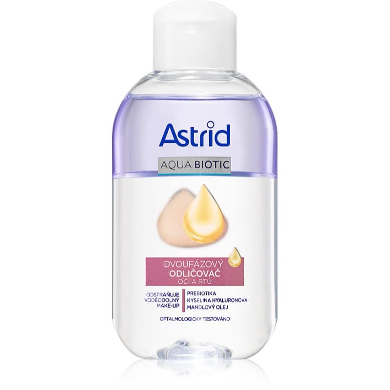 Astrid Aqua Biotic Twee-Fasen Oog en Lippen Make-up Remover 125 ml