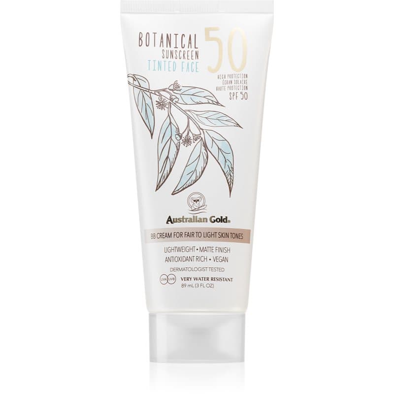 Australian Gold Botanical Tinted Face Getinte Beschermingscrème SPF 50 Fair To Light 88 ml