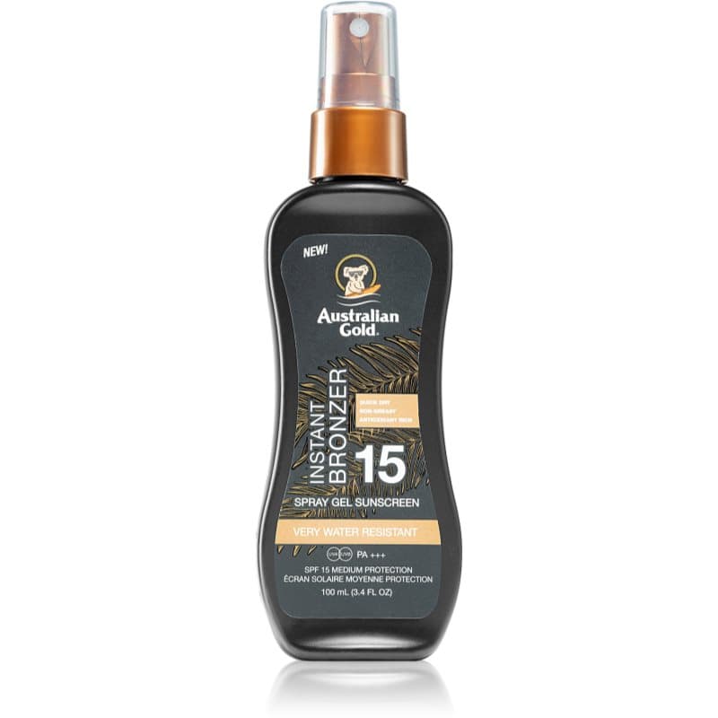 Australian Gold Instant Bronzer beschermende bruiningsspray met Bronzer SPF 15 100 ml
