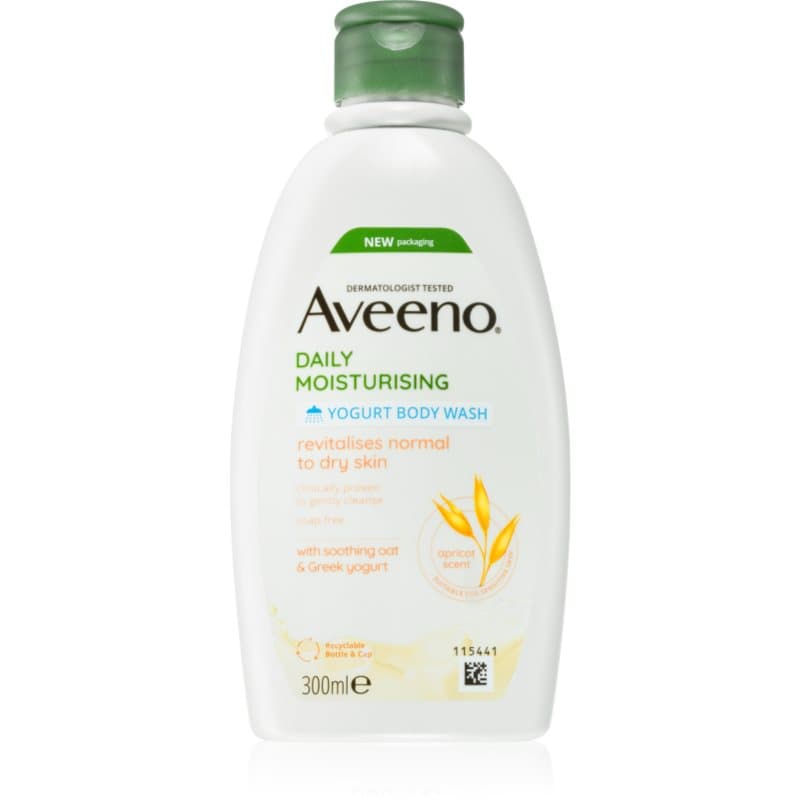 Aveeno Daily Moisturising Yoghurt body wash Voedende Douchegel Apricot & Yoghurt 300 ml