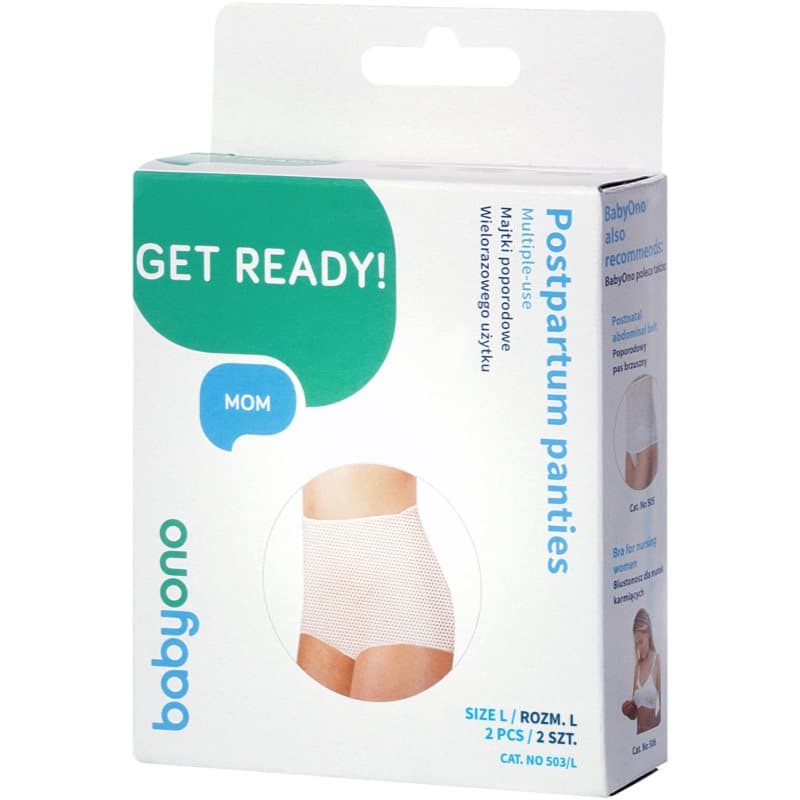 BabyOno Get Ready Multiple-use Mesh Panties kraambroekjes maat L 2 st