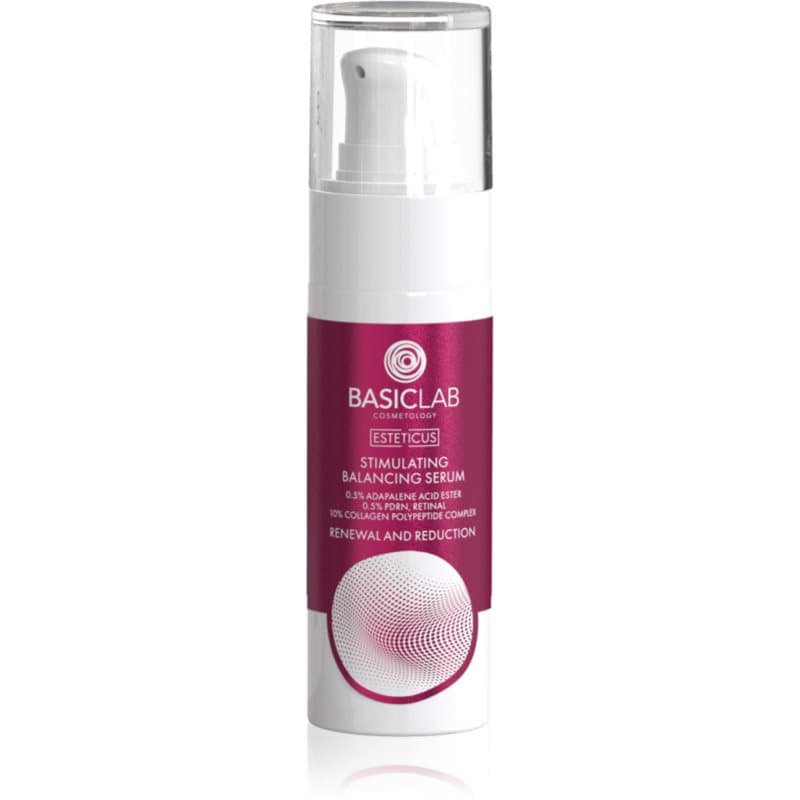 BasicLab Cosmetology Esteticus Stimulerende Serum voor een Egale Teint 0.5% Adapalene Acid Ester, 10% Collagen Polypeptide Complex, 0.5% PDRN 30 ml