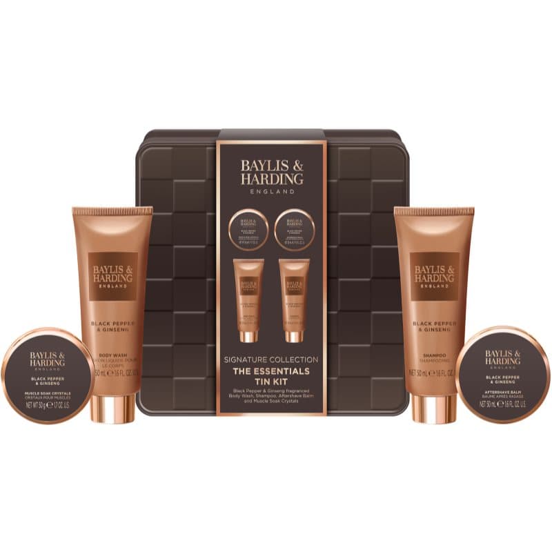 Baylis & Harding Black Pepper & Ginseng Gift Set metalen doos voor Mannen