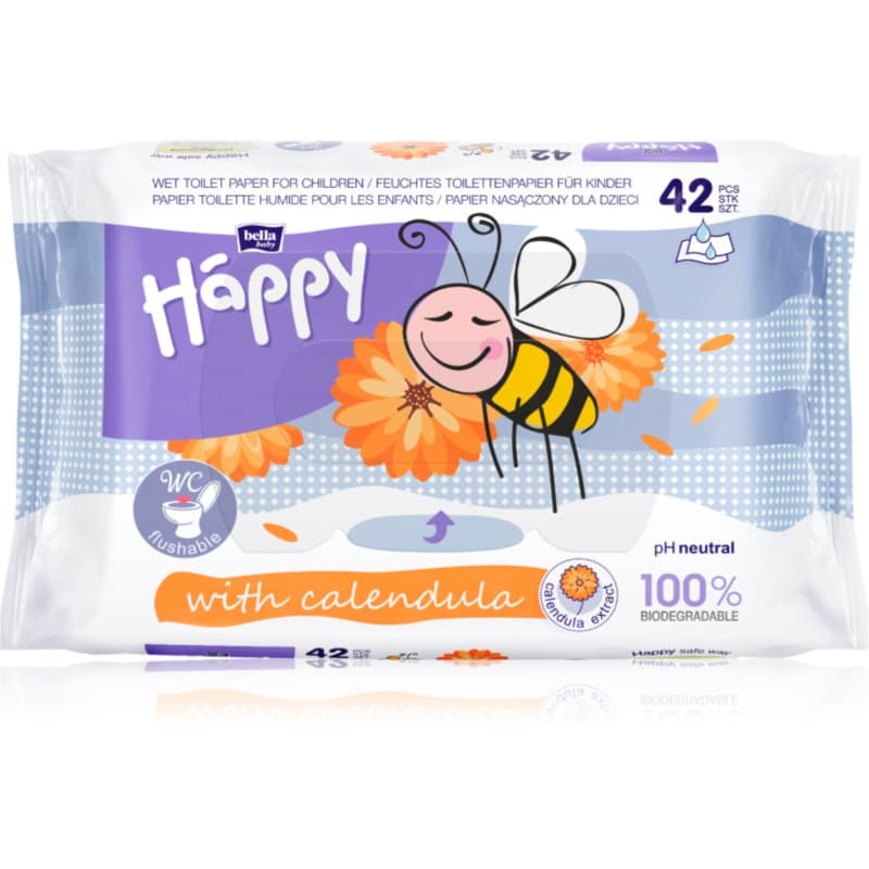 BELLA Baby Happy Calendula vochtig toiletpapier met goudsbloem voor Kinderen 42 st