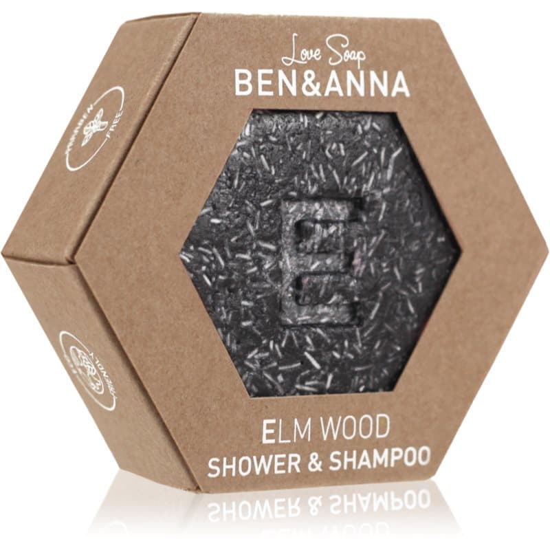 BEN&ANNA Love Soap Shower & Shampoo vaste shampoo en douchegel 2 in 1 Elm Wood 60 g