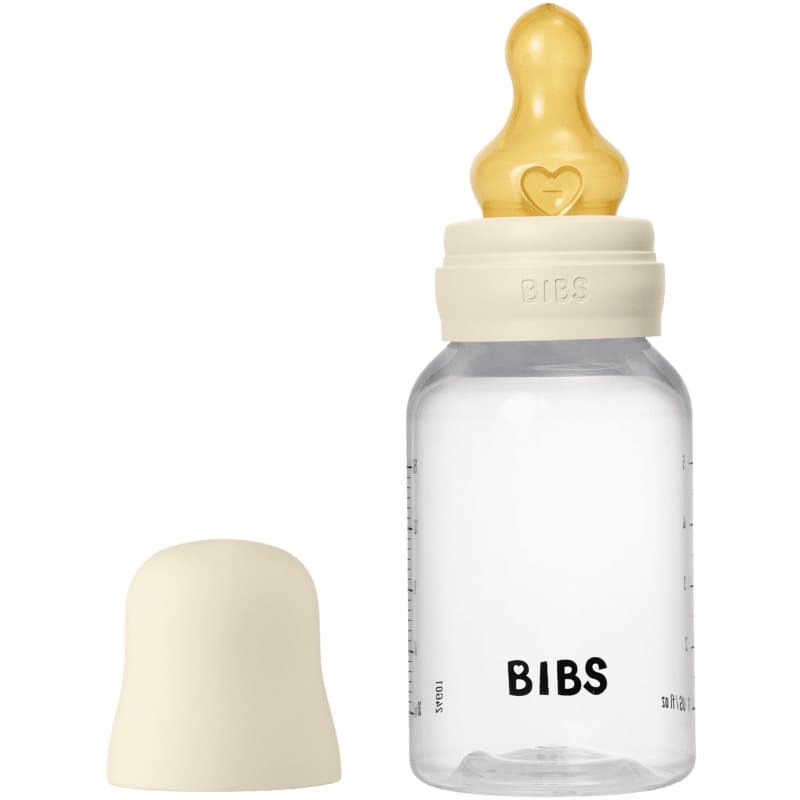BIBS Anti-Colic Baby Bottle Latex oorbellen met caoutchouc speen Ivory 150 ml