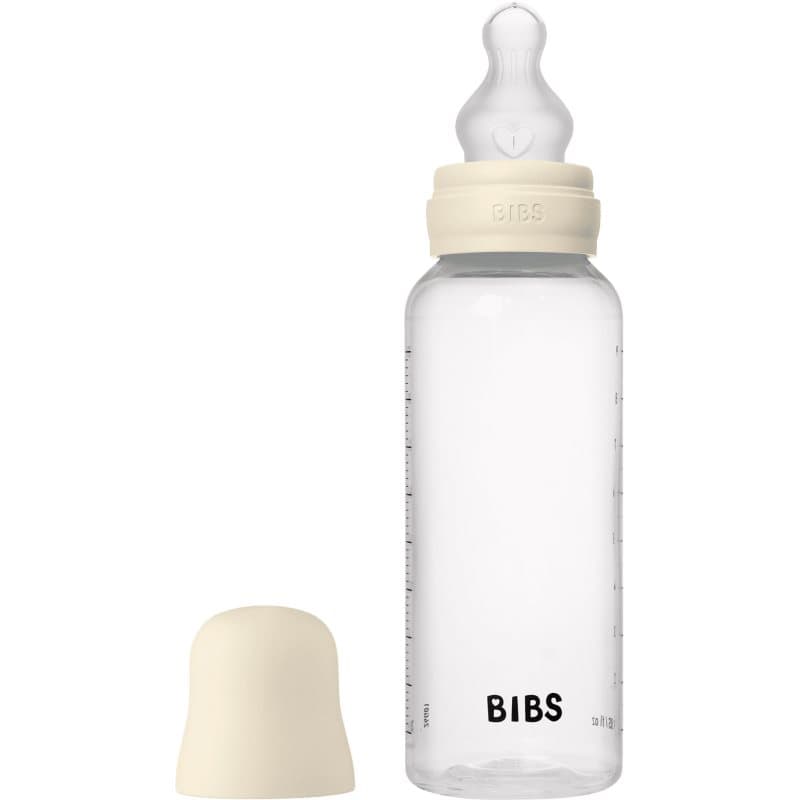 BIBS Anti-Colic Baby Bottle Silicone oorbellen met siliconen speen Ivory 270 ml