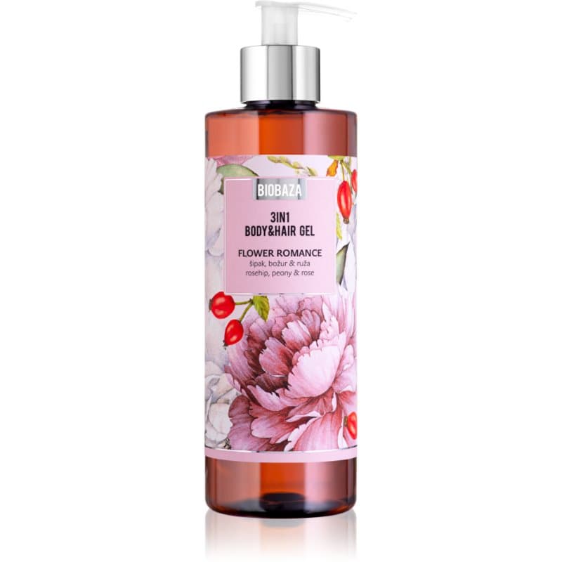 BIOBAZA 3in1 Body&Hair Gel Flower Romance Shampoo, Conditioner en Douchegel 3in1 400 ml