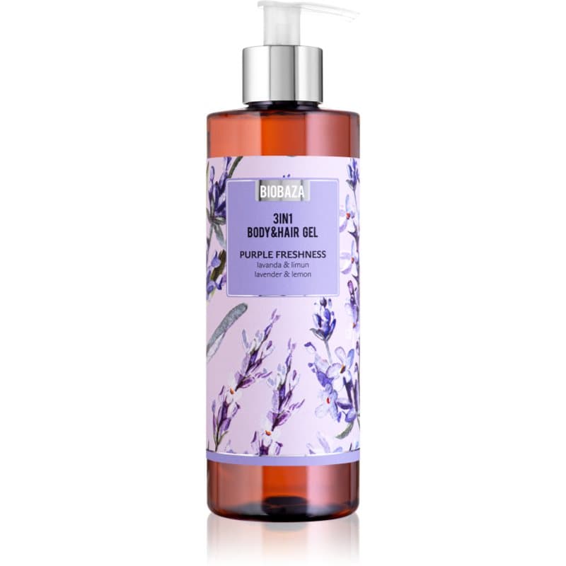 BIOBAZA 3in1 Body&Hair Gel Purple Freshness Shampoo, Conditioner en Douchegel 3in1 400 ml