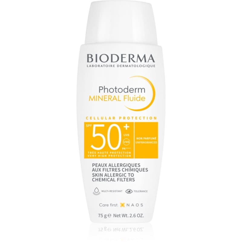 Bioderma Photoderm Mineral Fluid beschermende fluid zonder chermische filters SPF 50+ 75 g