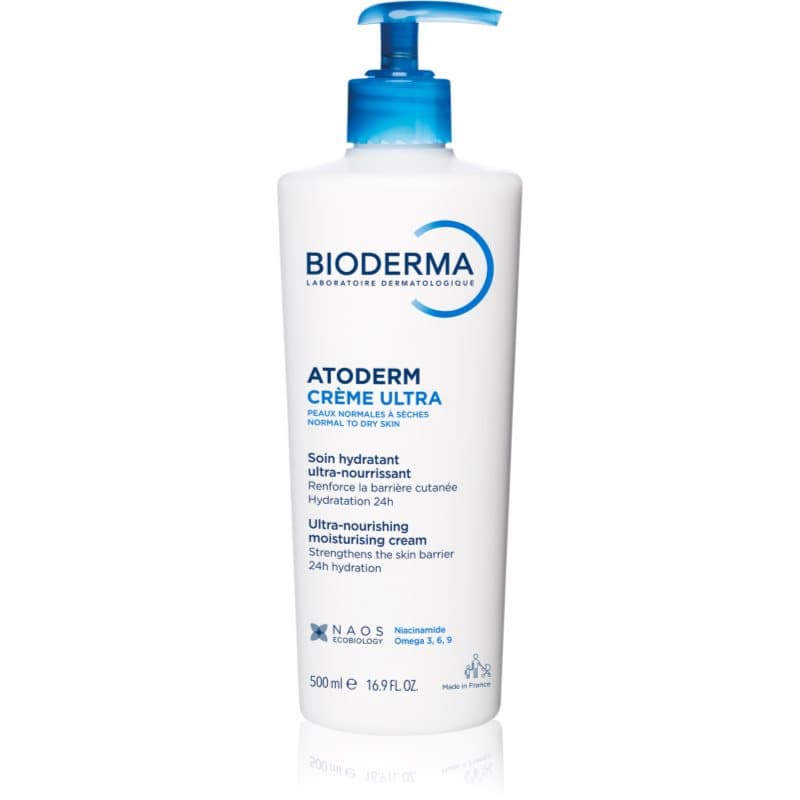 Bioderma Atoderm Créme Ultra Voedende Bodycrème voor Normale tot Droge Gevoelige Huid Parfumvrij 500 ml