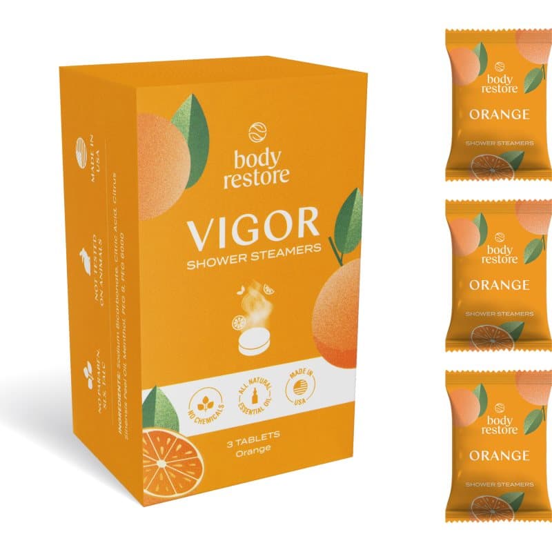 Body Restore Vigor Shower Steamers douchetabletten geuren Orange 3 st