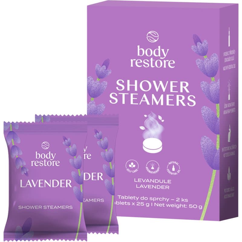 Body Restore Lavender Shower Steamers douchetabletten met Lavendel Geur 2x25 g