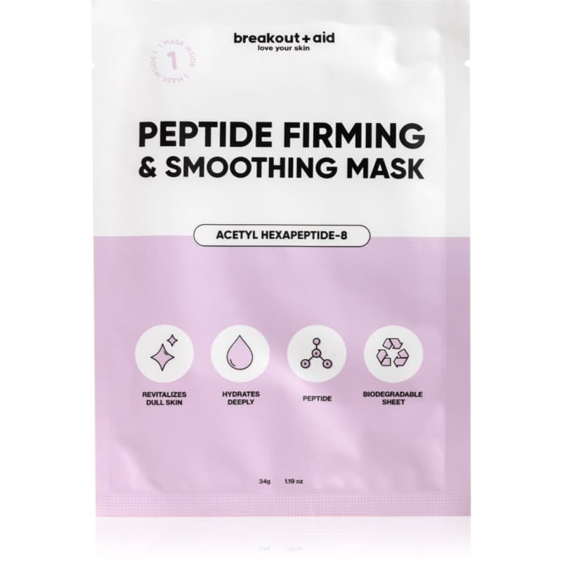 breakout + aid Peptide Firming & Smoothing Mask Cellaag Masker met peptiden 34 g