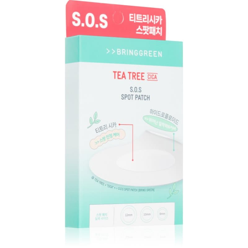 BRINGGREEN Tea Tree Cica SOS Spot Patch pleisters voor de problematische huid met kalmerend effect 100 st