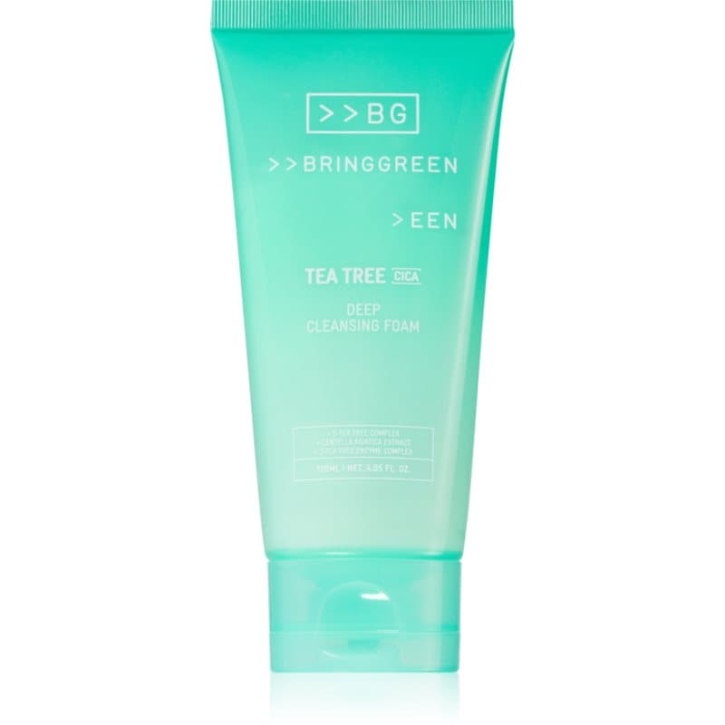 BRINGGREEN Tea Tree Cica Deep Cleansing Foam Dieptereinigende Schuim met kalmerend effect 120 ml