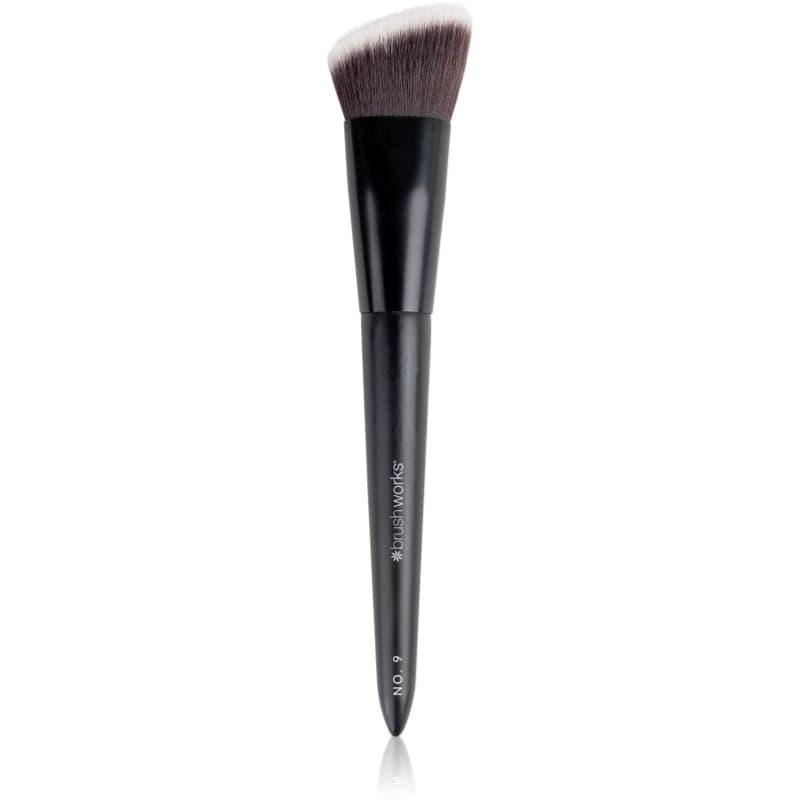 Brushworks Angled Flat Top Foundation Buffing Brush Platte Make-up Penseel type NO. 9 1 st