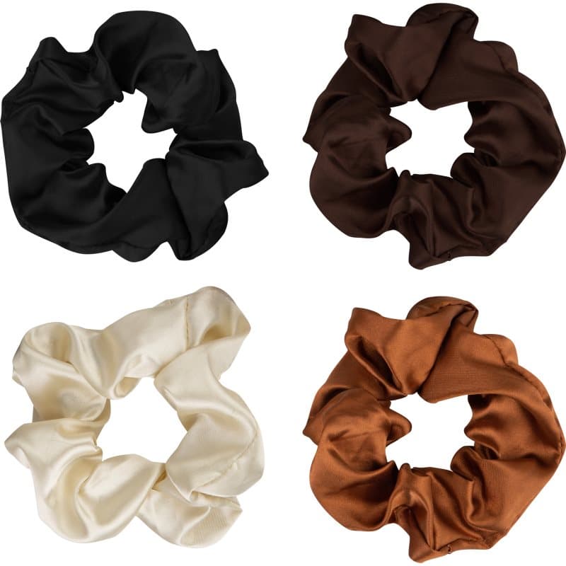 Brushworks Satin Scrunchies Natural Haarelastiekjes