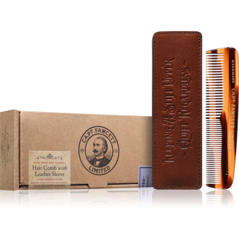Captain Fawcett Accessories Hair Comb with Leather Case baardkam met Etui 1 st