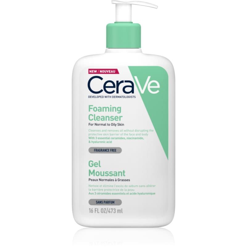 CeraVe Cleansers Foaming Cleanser Reinigende Schuim Gel voor Normale tot Vette Huid 473 ml