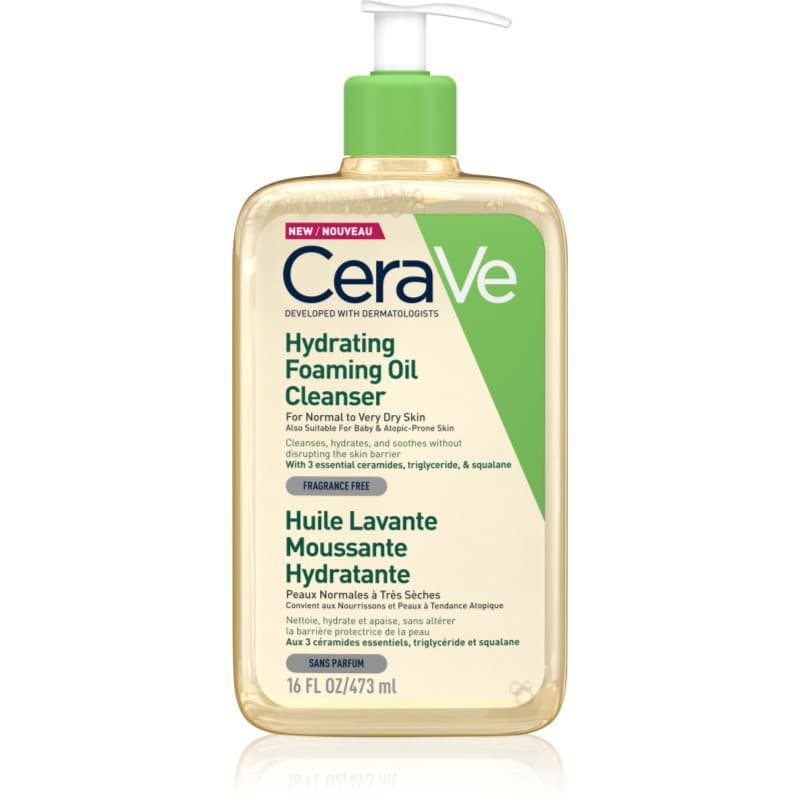 CeraVe Cleansers Hydrating Foaming Oil Cleanser Reinigingsolie met Hydraterende Werking 473 ml