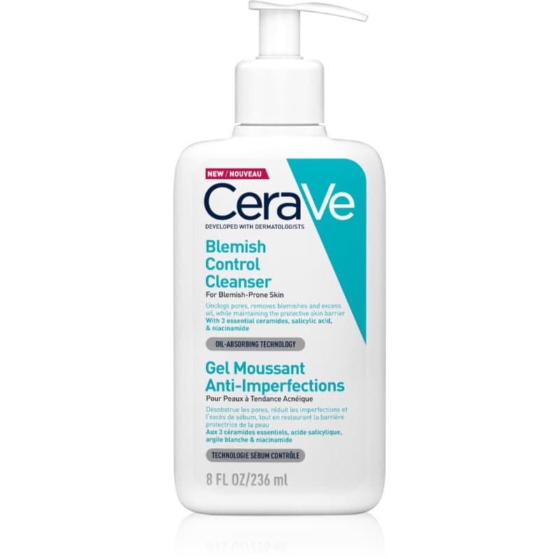 CeraVe Cleansers Blemish Control Cleanser Reinigingsgel tegen Oneffenheden van Acne Huid 236 ml