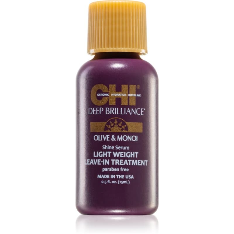 CHI Brilliance Shine Serum Lightweight Leave-in Ttreatment Lichte Serum voor Glanzend en Zacht Haar 15 ml
