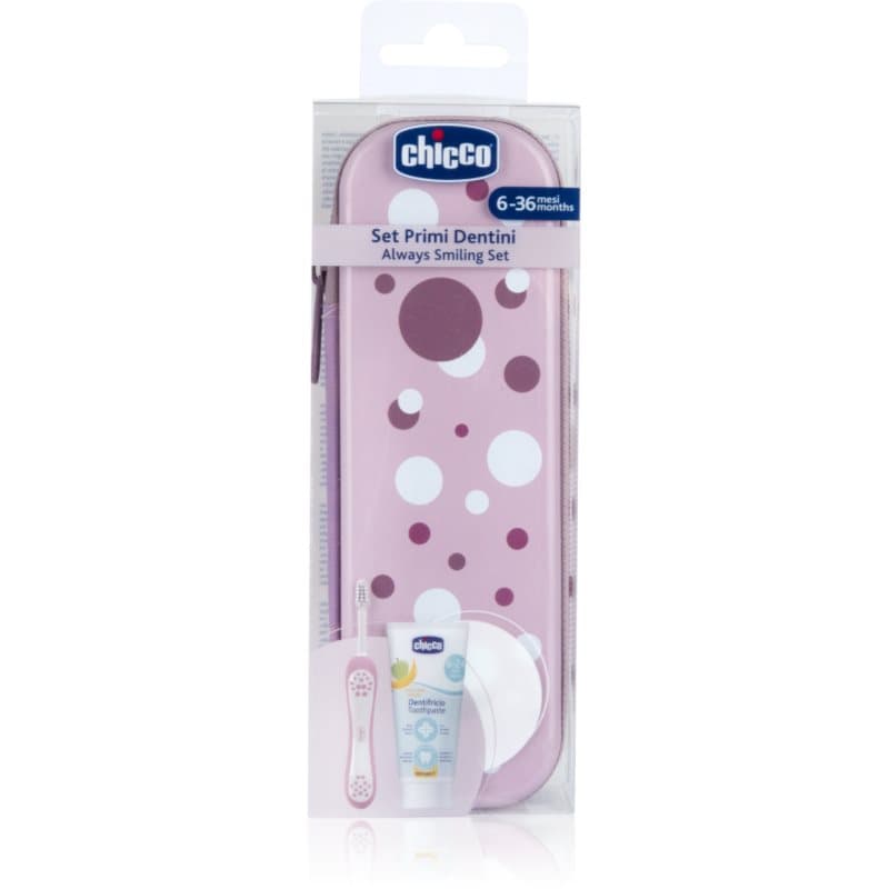 Chicco Always Smiling Set 6m+ Tandverzorgingsset met Etui Lilac