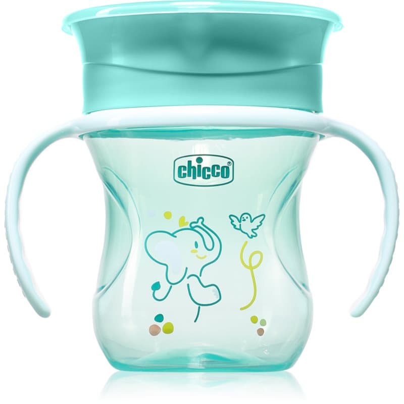 Chicco 360 Perfect X 12m+ trainingsbeker met handvaten Teal 200 ml