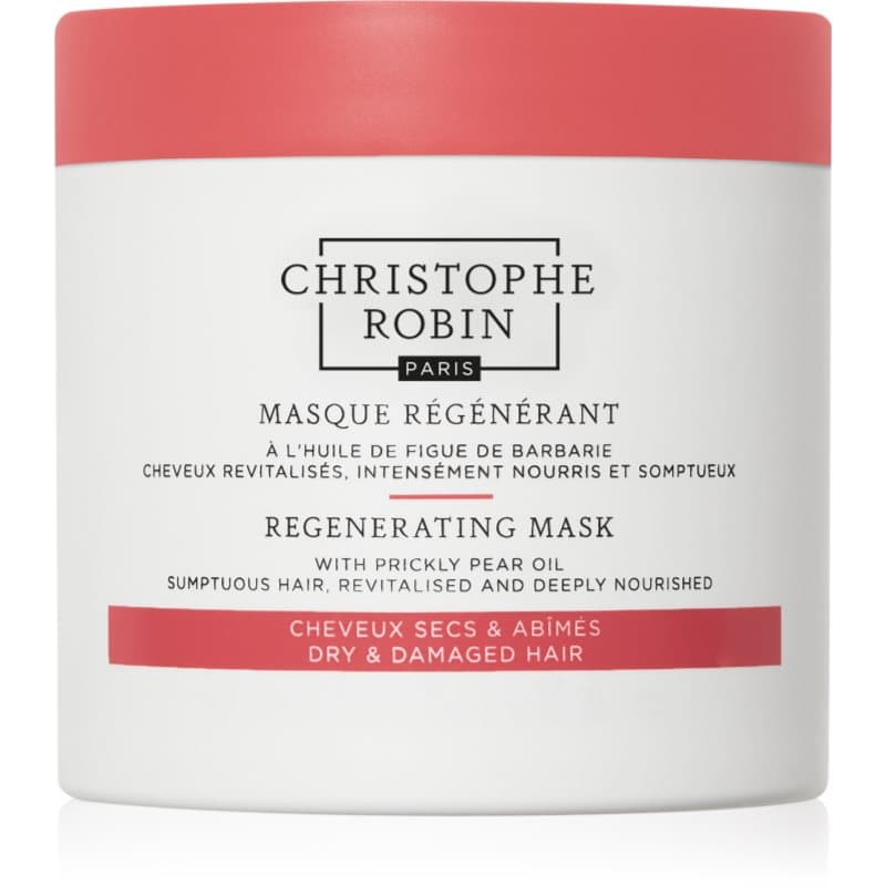 Christophe Robin Regenerating Mask with Prickly Pear Oil regenererende sheet mask voor Droog, Beschadigd en Chemisch Behandeld Haar 250 ml