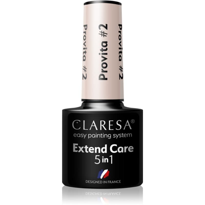 Claresa Extend Care 5 in 1 Provita Base Nagellak voor Gel Nagels met Regenererende Werking Tint #2 5 g