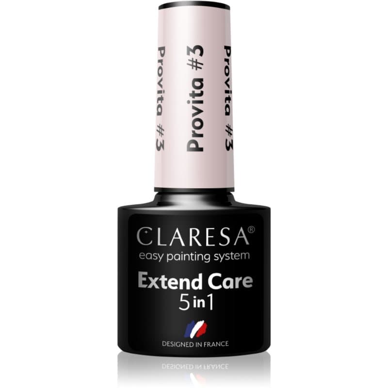 Claresa Extend Care 5 in 1 Provita Base Nagellak voor Gel Nagels met Regenererende Werking Tint #3 5 g