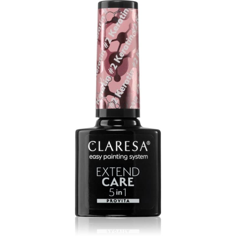 Claresa Extend Care 5 in 1 Keratin Base Nagellak voor Gel Nagels met Voedende Werking Tint #2 5 g