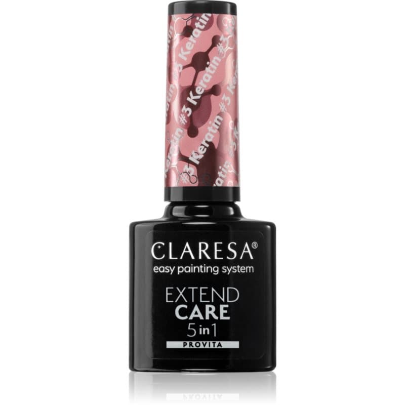 Claresa Extend Care 5 in 1 Keratin Base Nagellak voor Gel Nagels met Voedende Werking Tint #3 5 g